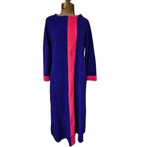 Vintage Kayser Womens Small Half Zip Robe House Coat Long Sleeve Purple Pink